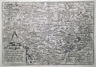 Copperplate engraving map Prince Bishopric of Münster H. Nagel/J. Bussemacher 1590 rare