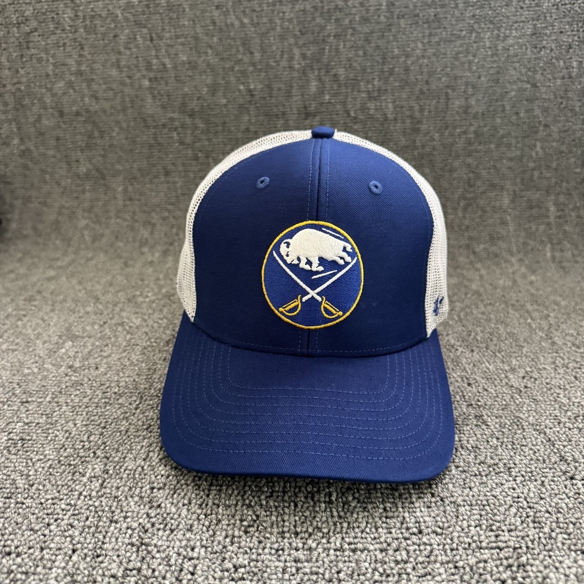 '47 Brand Buffalo Sabres Trucker Snapback Blue White OSFA NHL Mesh Back Hat