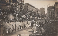 King Queen At Union Square Hotel Marching Band San Francisco 1900s RPPC Postcard