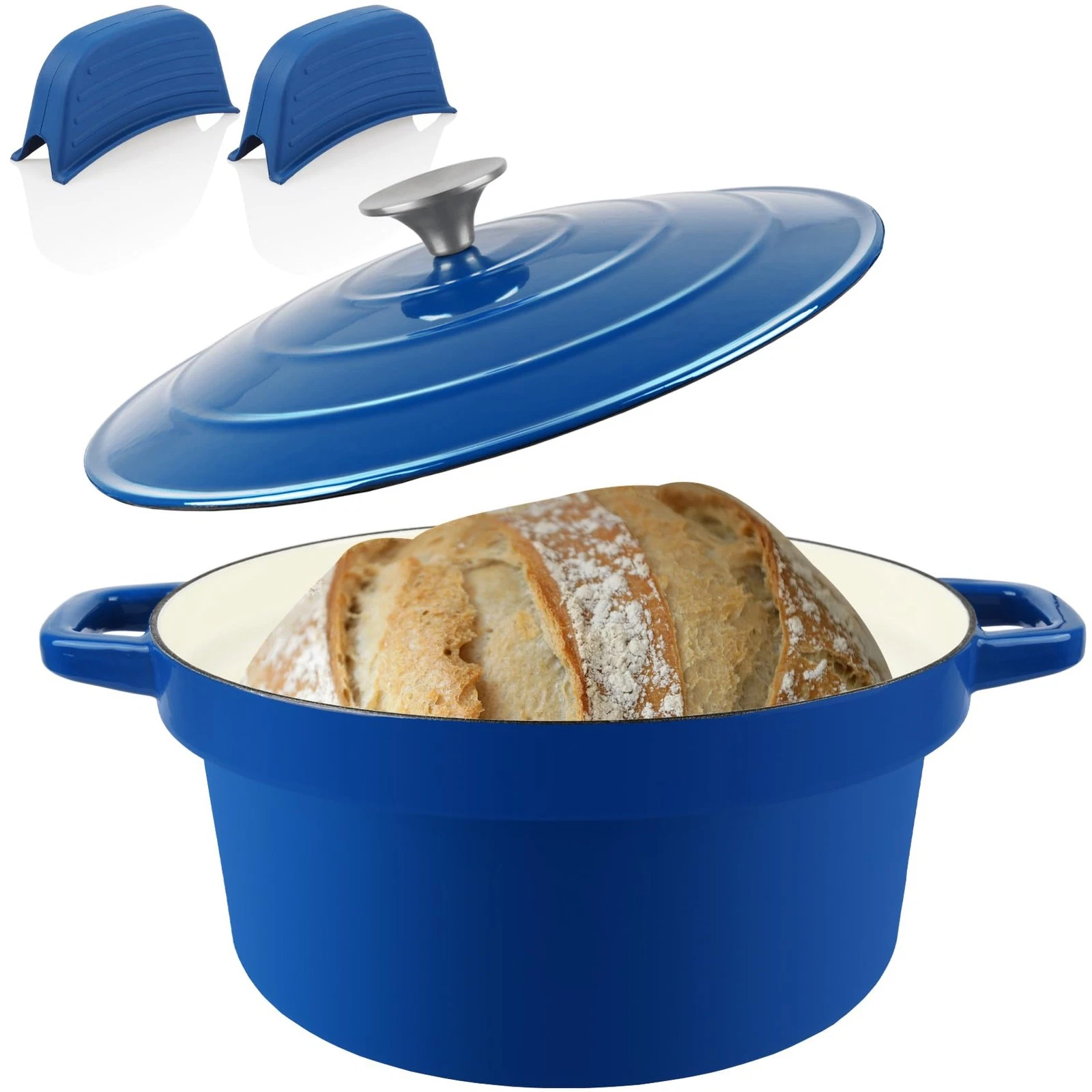 7QT Dutch Oven Pot With Lid, Enameled Cast Iron Dutch Ovens for Sourdough Bre...