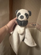 Carter's Lovey Baby Security Blanket Plush White Gray Panda Bear Clean