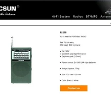 TECSUN R-218 AM/FM/TV Radio Sound Pocket Receiver with Built-In Speaker