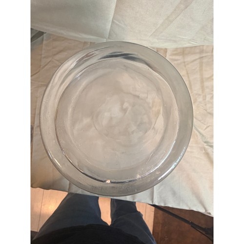 Large Clear Glass Hurricane Vase 12.5 Inch Flared Rim Pedestal Base Centerpiece