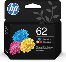 Original Genuine HP 62 Tri-Color Printer Ink Cartridge - New In Box  Exp 10/2027