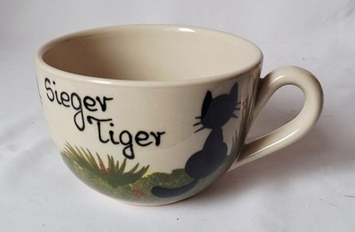Cullmann Keramik, handbemalte Keramik-Tasse, Kaffeetasse für Katzenliebhaber