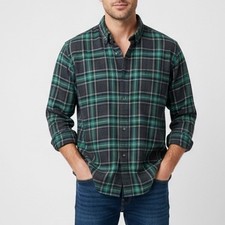 IZOD Mens Plaid Flannel Long Sleeve Button Up Shirt Size M