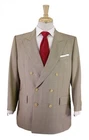 Chester Barrie Vintage Brown Tan Plaid Double Breasted Wool Suit 38S