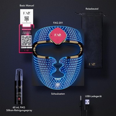 FAQ 201 RGB LED Face Mask LED Lichttherapiemaske fürs Gesicht Anti-Aging/-Falten