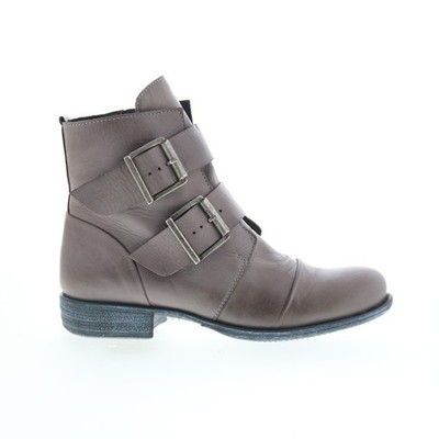 Miz Mooz Limelight Womens Gray Leather Zipper Casual Dress Boots