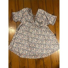 Lulu's Express Yourself Blush Pink Floral Satin Babydoll Dress Size Medium