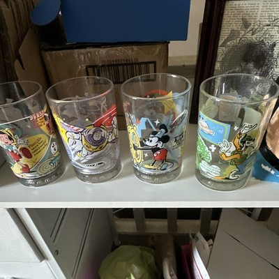 Disney Character Glass Drinking Tumblers Mickey Mouse Goofy Buzz Lightyear 2001