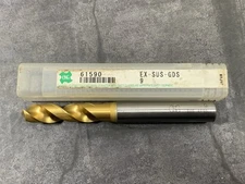 OSG Gold Drill 9mm (0.3543) 120° Point Screw Machine Length TiN Finish