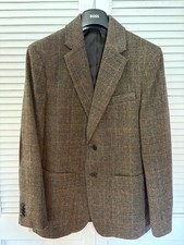 Banana Republic Brown Tailored-Fit Tweed Plaid Blazer 38R