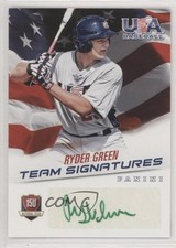 2015 Panini USA Baseball Signatures Ink 3/5 Ryder Green #10 Auto 3wu