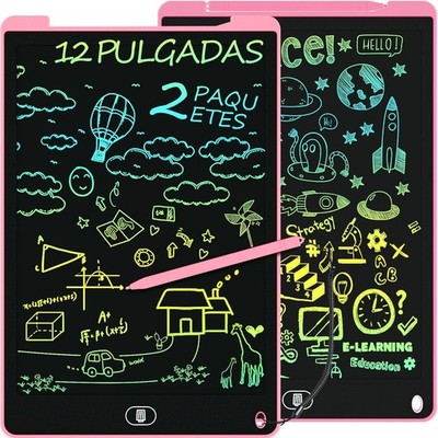 2 Pack 12 Inch LCD Writing Tablet for Kids, Colorful Doodle Board