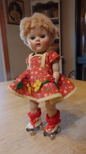 Vintage Vogue Ginny Doll~Strung~Caracul Wig~Tagged Dress~EYES STICK~7.5