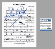 DIANA ROSS AUTOGRAPH SIGNED UPSIDE DOWN SHEET MUSIC ACOA