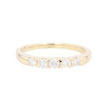 .22ctw Round Cut Diamond Prong Set Wedding Band Ring 14k Yellow Gold Size 4.75