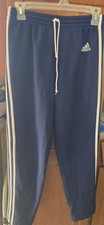 Adidas Boys Track Pants XL 18/20 Navy Blue 3  Stripe Athletic Elastic Waist