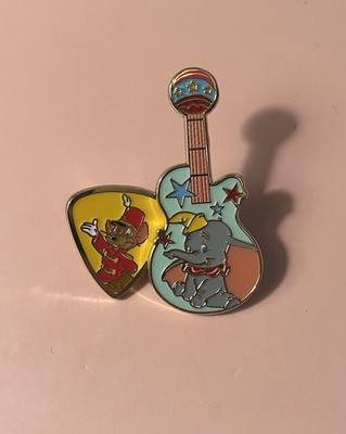 Disney Boxlunch Dumbo and Timothy Mouse Guitar and Pick Mystery 2 Pin Set