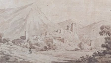 Drawing ink and wash - Village de La Garde dans le Var - 18th century
