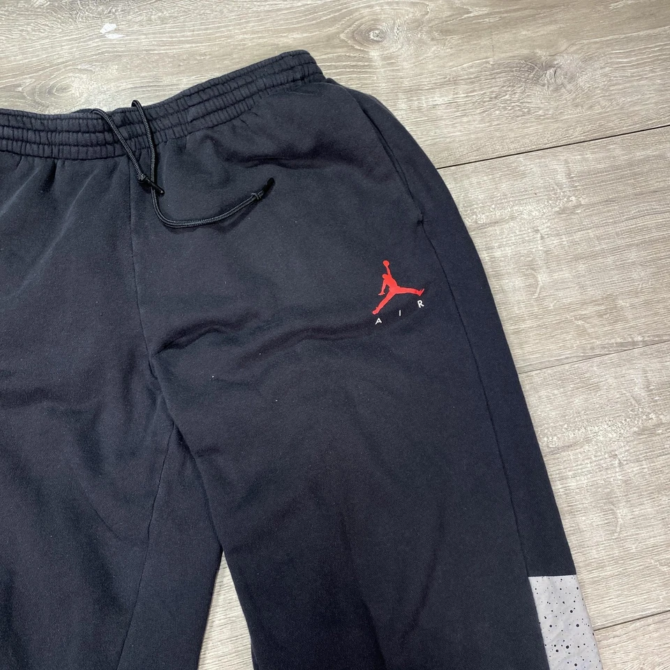 Jordan Pants Mens XL Black Jumpman Air Fleece Joggers Cement Speckle 884203-010 - Image 2 of 4