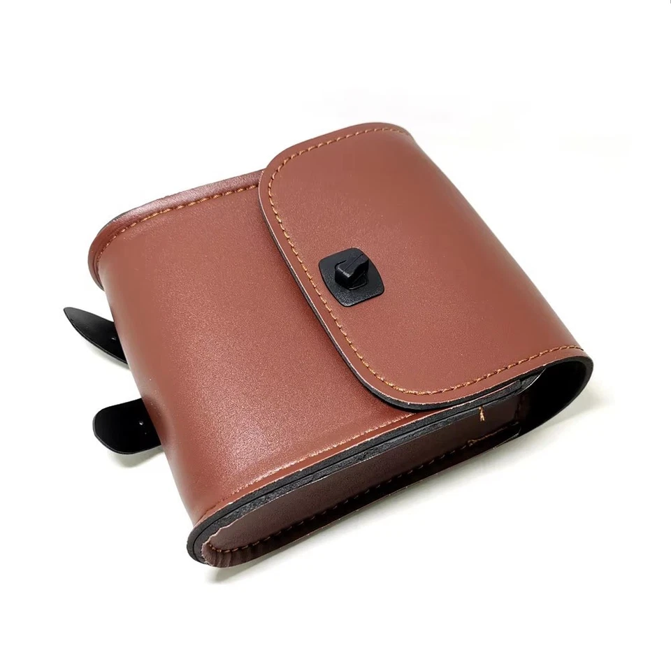 1X Universal Pu Leather Bicycle Motorcycle Luggage Tool Side Bag Saddlebag Brown - Image 3 of 4