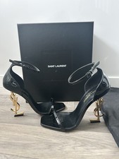 Saint Laurent YSL Black Patent Heels Uk 4