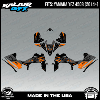 Graphics Kit for YAMAHA YFZ450 YFZ450R (2014+) USA Series - Orange