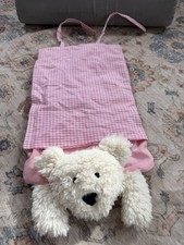 Pottery Barn Kids Pink Gingham Bear DOLL Sleeping Bag Cotton Polyester Standard