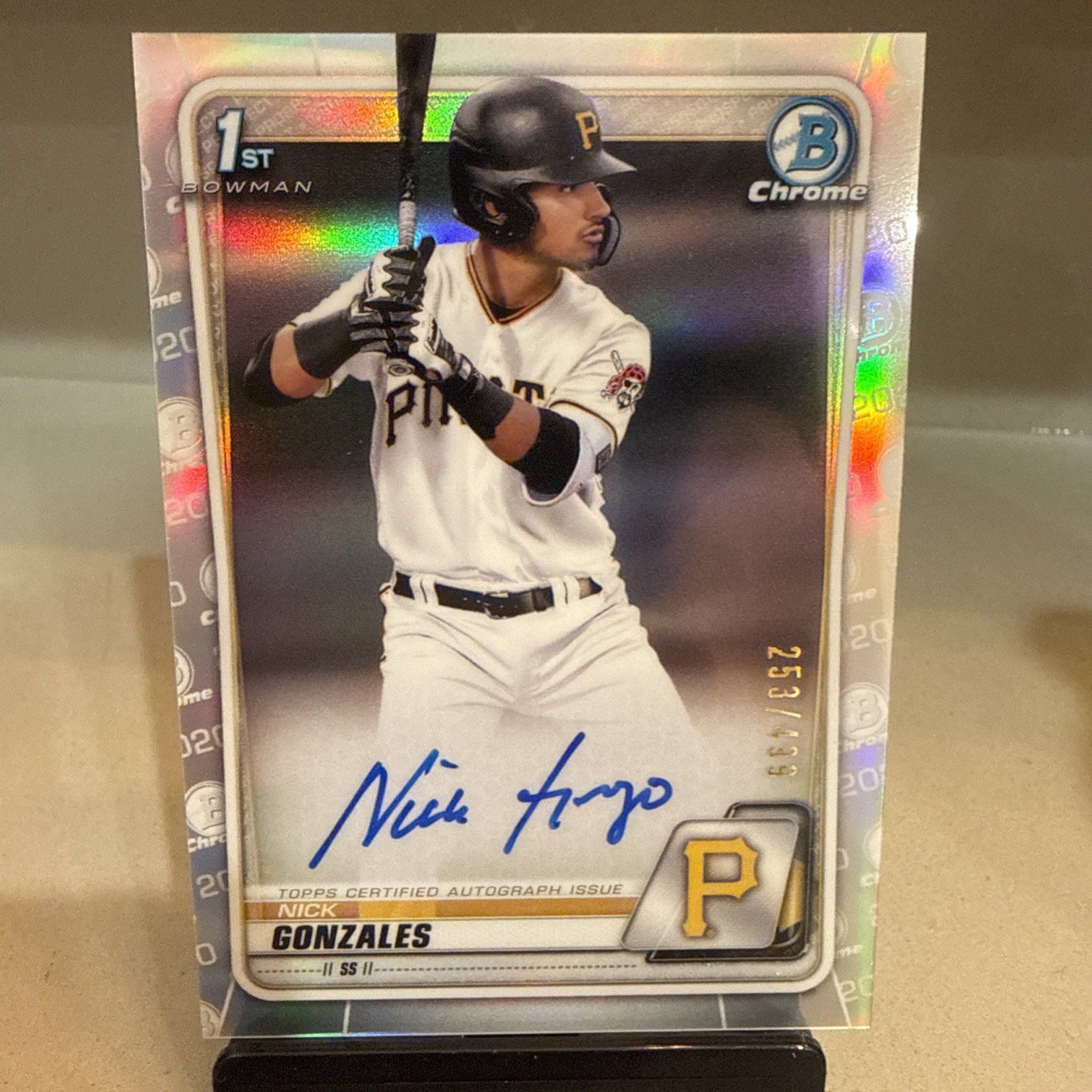 🔥 2020 Bowman 1st Draft Chrome Prospect Nick Gonzales Refractor Auto /499 – Pir