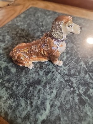 Rucinni Dachshund Dog Trinket Box With SWAROVSKI Crystals