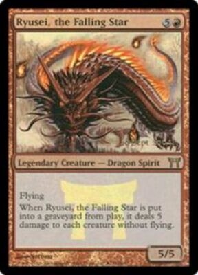 Ryusei, the Falling Star - Foil - Prerelease Promo Magic mtg Moderate Play, Engl