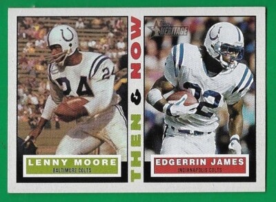 2001 Topps Heritage #TN-MJ Lenny Moore Edgerin James (HOF) (MINT) Colts