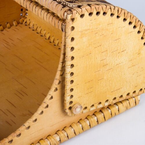 Birch Bark Bread Box Russian Natural Hand Carved Anti Mold Bread Keeper 10"x8" - Picture 3 of 9