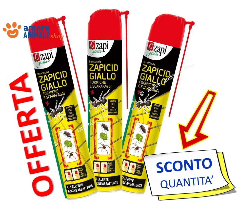 Zapi GIALLO Formiche e Scarafaggi → 500 ML Insetticida SPRAY insetti striscianti