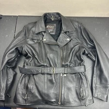 Xpert Heavy Duty Belted Leather Hip Length Motorcycle Jacket XL