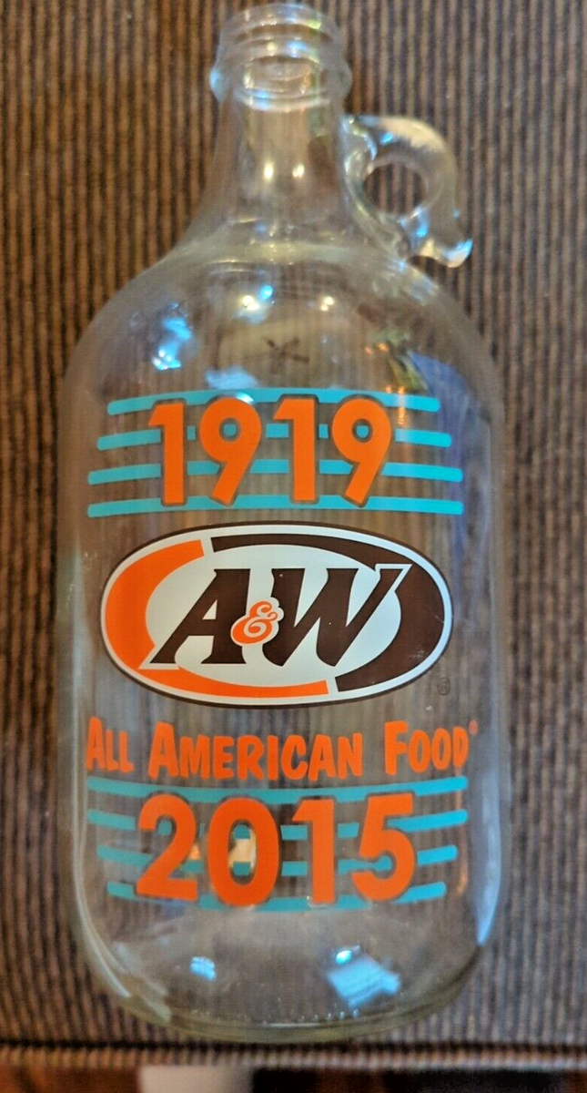 A & W Root Beer Half Gallon Glass Jug Advertising Soda Vintage
