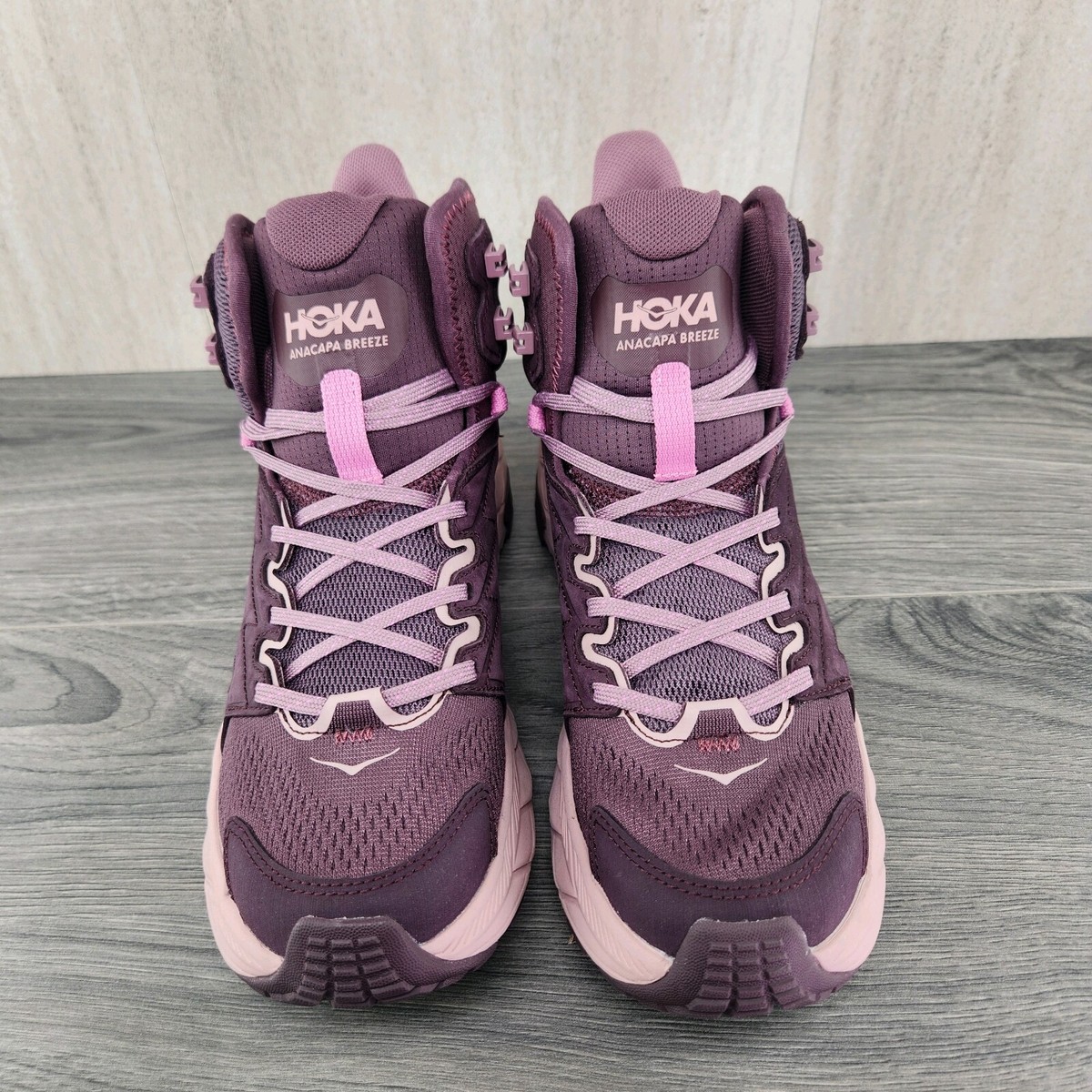 Hoka Anacapa Breeze Mid Size 7 Womens Amethyst Purple Grey Hiking