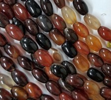 Beautiful, oval Stone Sardonyx Agate Beads, 1 Strand