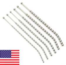Men Penis Dialtor Sound 304 Stainless Steel Sound Stretcher Beads Plug US Ship