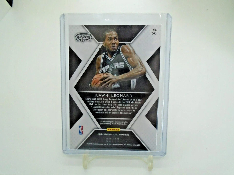 2014-15 PANINI SELECT SWATCHES KAWHI LEONARD JERSEY PATCH RELIC SILVER PRIZM /75 - Image 3 of 4