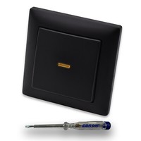Busch JÄGer Wechselschalter KONTROLL-LICHT - 2000/6 Usk In Bbblack Schwarz Matt
