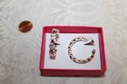 STUDIO 1886 AVON HOOP STYLE EARRINGS CRYSTAL W/ RED HEARTS SILVER TONE  — photo 8
