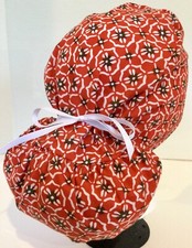 Red Design Medical Ponytail Pouch Surgery Scrub Cap Chef Hat Dental Veterinarian