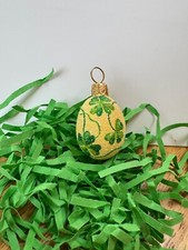 Patricia Breen Miniature Egg-NEW-Clover #2629, 3 & 4 Leaf Clover, Green, Yellow