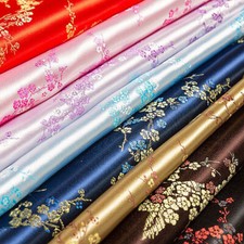 1M Chinese Fabric Vintage Brocade Satin Jacquard Floral Cheongsam Sewing DIY