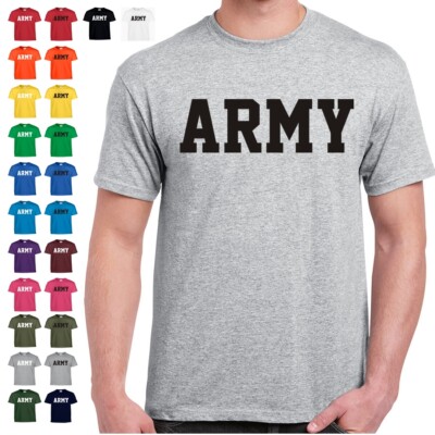 US ARMY Physical Training Military PT T Shirt  24 Color Combinations 8 Sizes 