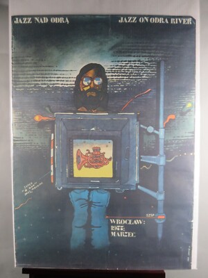 VTG Nad Odra Festival Polish Jazz 26x37'' Poster - PZG Wroclaw (1977) Jan Sawka