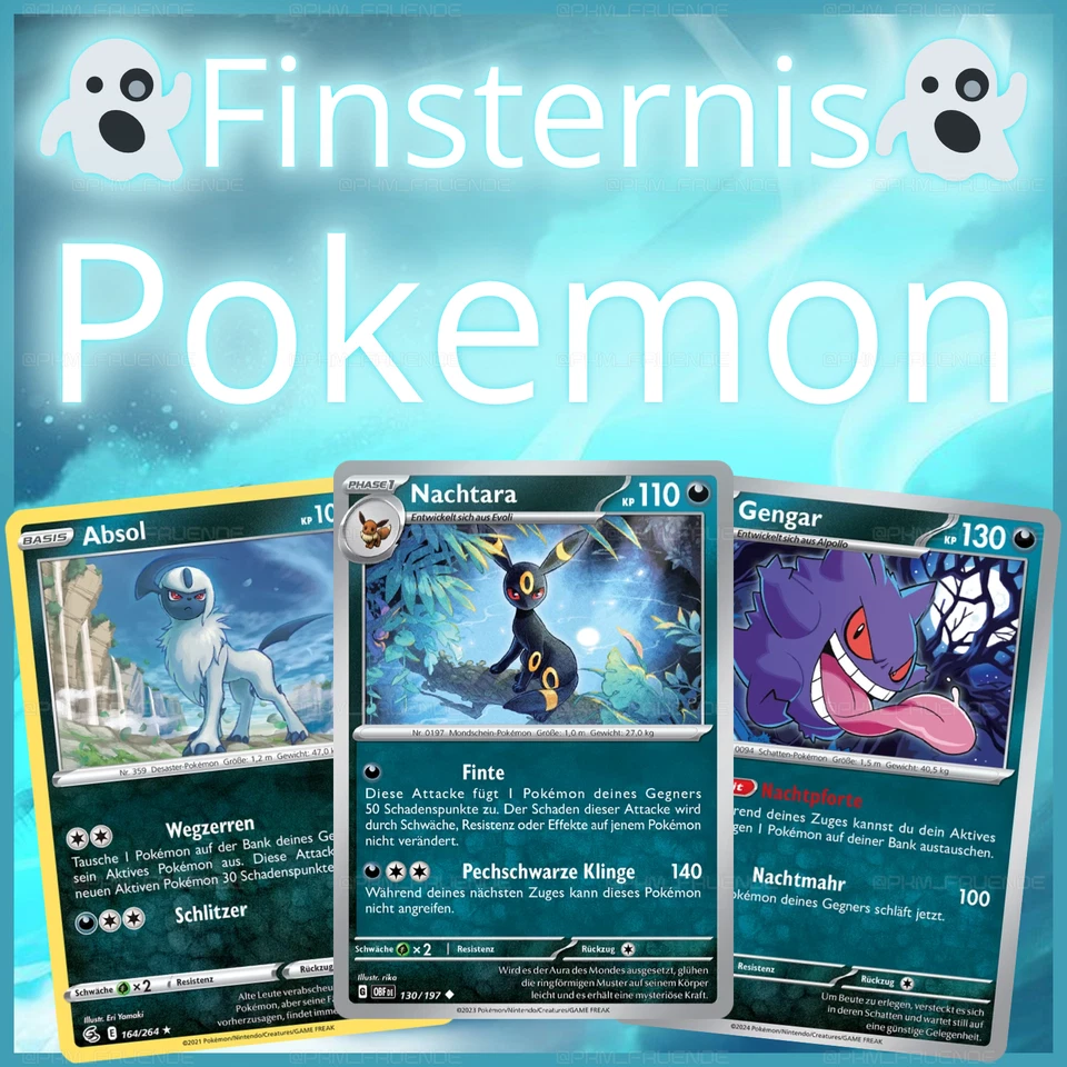 Pokemon Karten 🎁Geschenk 👻Typ Finsternis 🇩🇪Deutsch Sammlung 50 100 Stück